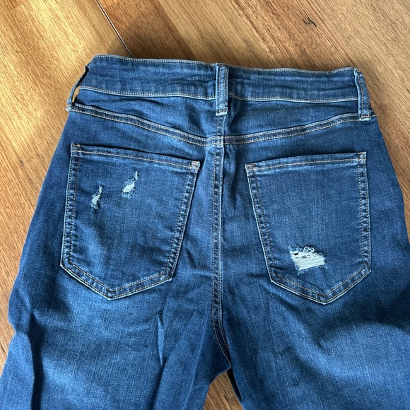 Distressed Blue High Rise Skinny Jeans - Picture 4 of 4